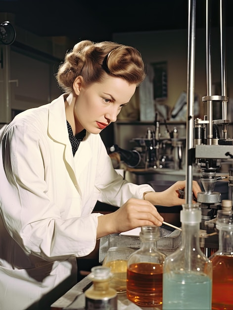 professionele wetenschappers vrouw die wetenschappelijk werkt in een chemisch laboratorium met een glazen testbuis