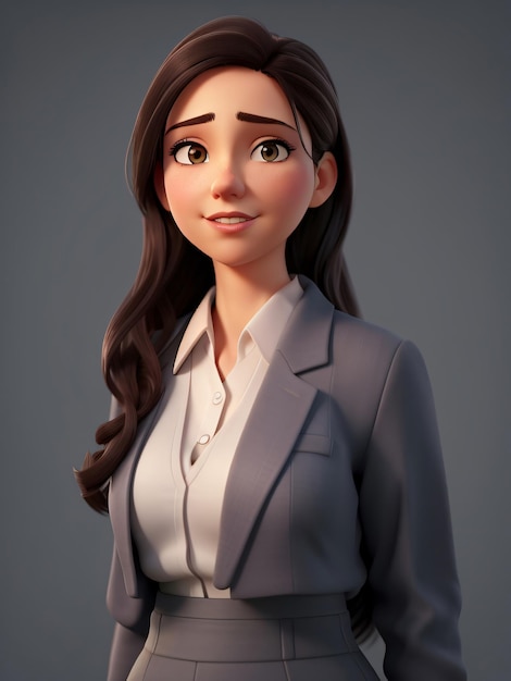 Professionele zakenvrouw Een realistisch 2D-portret in zachte pastelkleuren