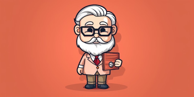 Professor mascot for a company logo line art Generative AI