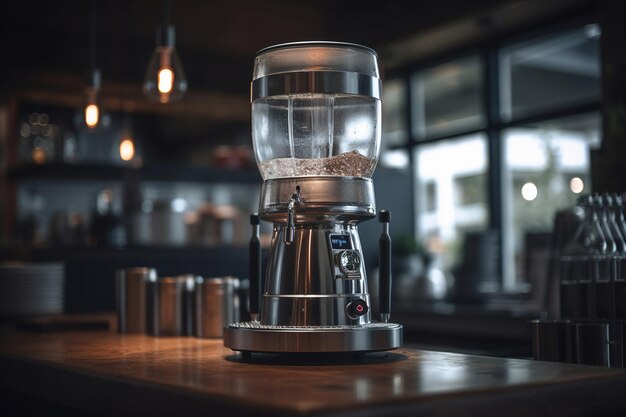 Proffesioneel koffiezetapparaat in coffeeshop generatieve ai