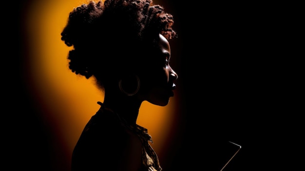 profile silhouette of black woman