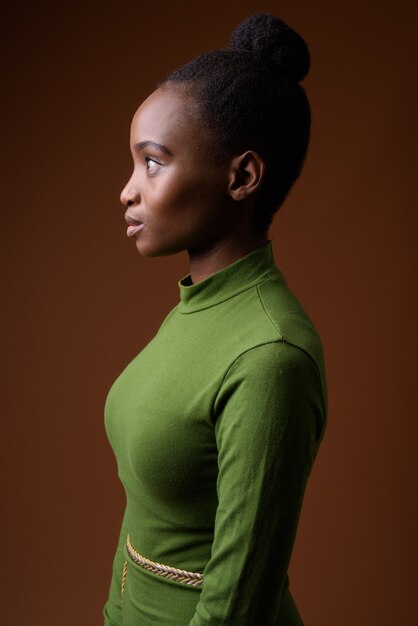 Profile view portrait of young African Zulu businesswoman