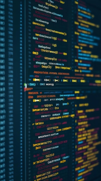program development with data on terminal window displaying it coding language on computer