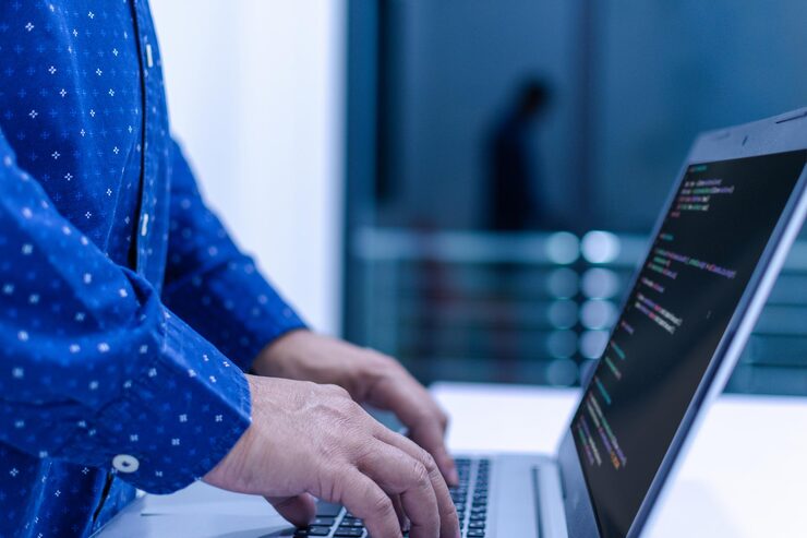 Photo programmer coding compiler encode debug and developer application software for business