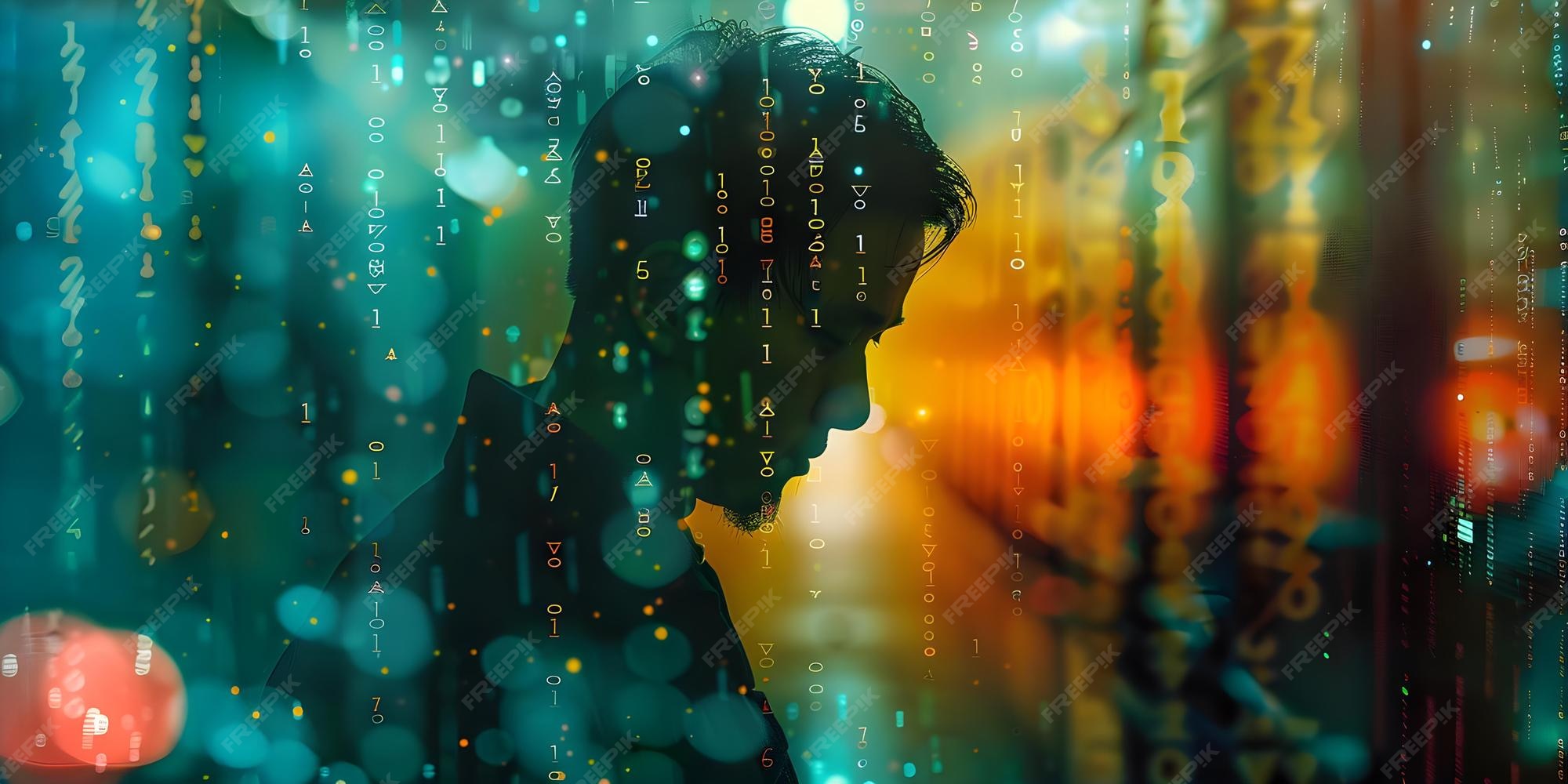 Premium Photo | A Programmer Coding with Data Centers in the Background ...