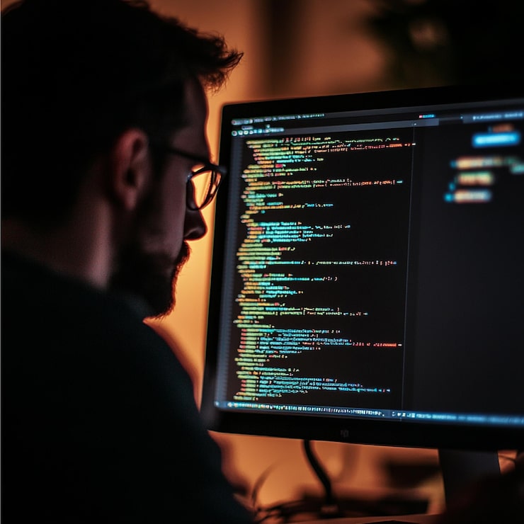 Photo a programmer debugging code using a debugger tool with breakpoints and variable tracking
