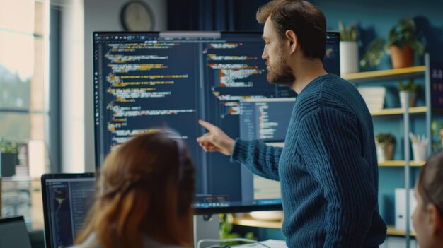 the programmer explaining code