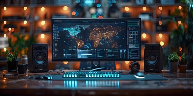 a programmer reviewing code on a computer in an it office concept code review it office programmer computer software development