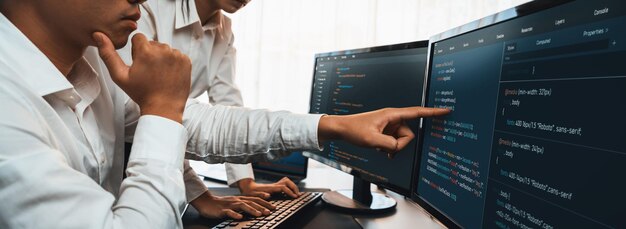 Programmer and software engineer working in tech develop company. Trailblazing