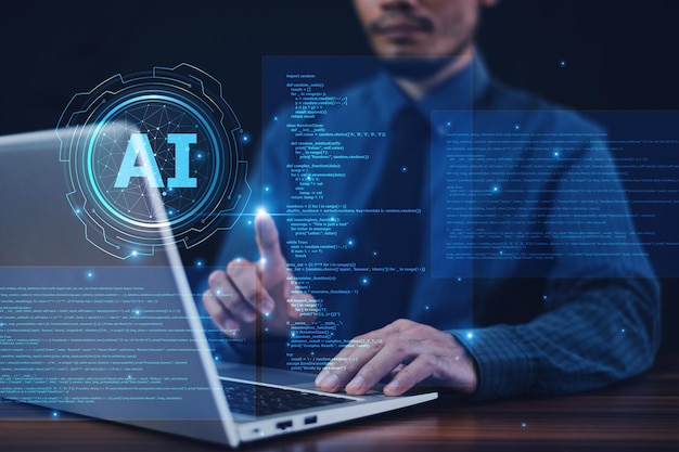 Programmer use AI technology to enhance code quality automating bug detection and optimizing algorithms leading to more efficient and reliable software