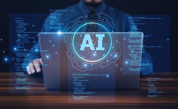 Photo programmer use ai technology to generate code suggestions providing realtime assistance for faster development and reducing repetitive coding tasks