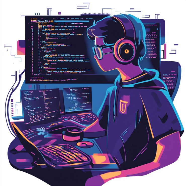 Photo a programmer using functional programming techniques to process large datasets efficiently