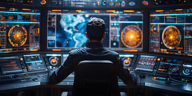 a programmer working on code on a computer in an it office concept programming it office code computer developer