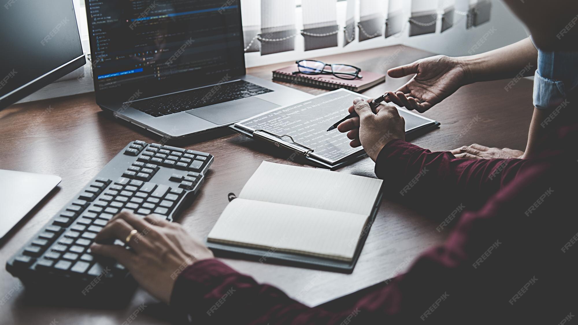 Premium Photo | Programmer working in a software development and coding ...