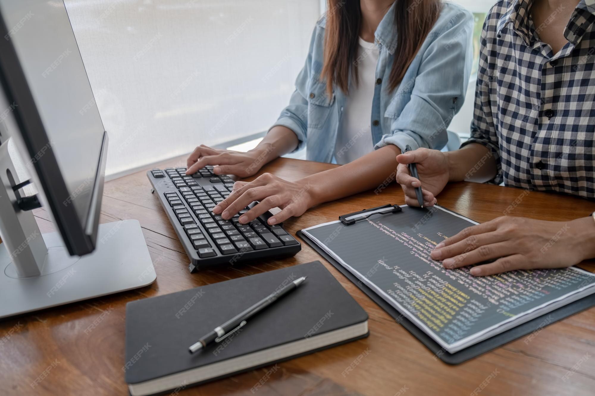 Premium Photo | Programmer working in a software development and coding ...