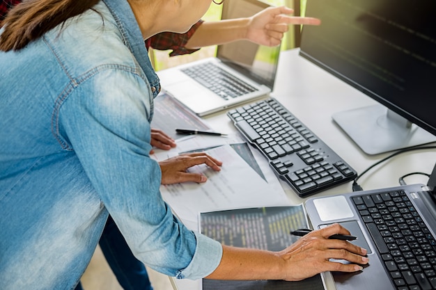 programmer working in a software development and coding technologies. 