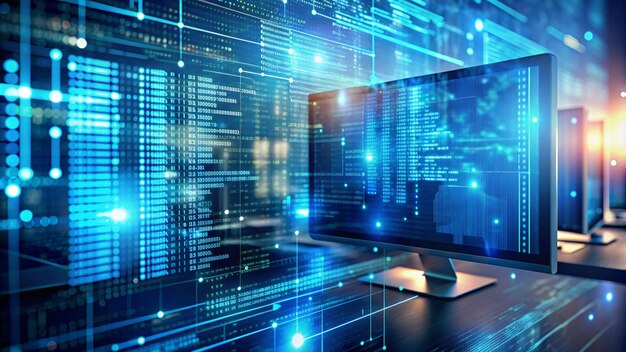 Programmering code abstract achtergrond scherm van software Closeup van Java Script Php code op blauwe achtergrond in code editor