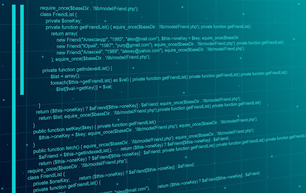 Programmeringscode abstracte technologische achtergrond