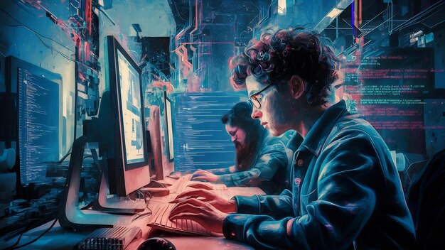 programming code abstract technology background of software developer and computer script