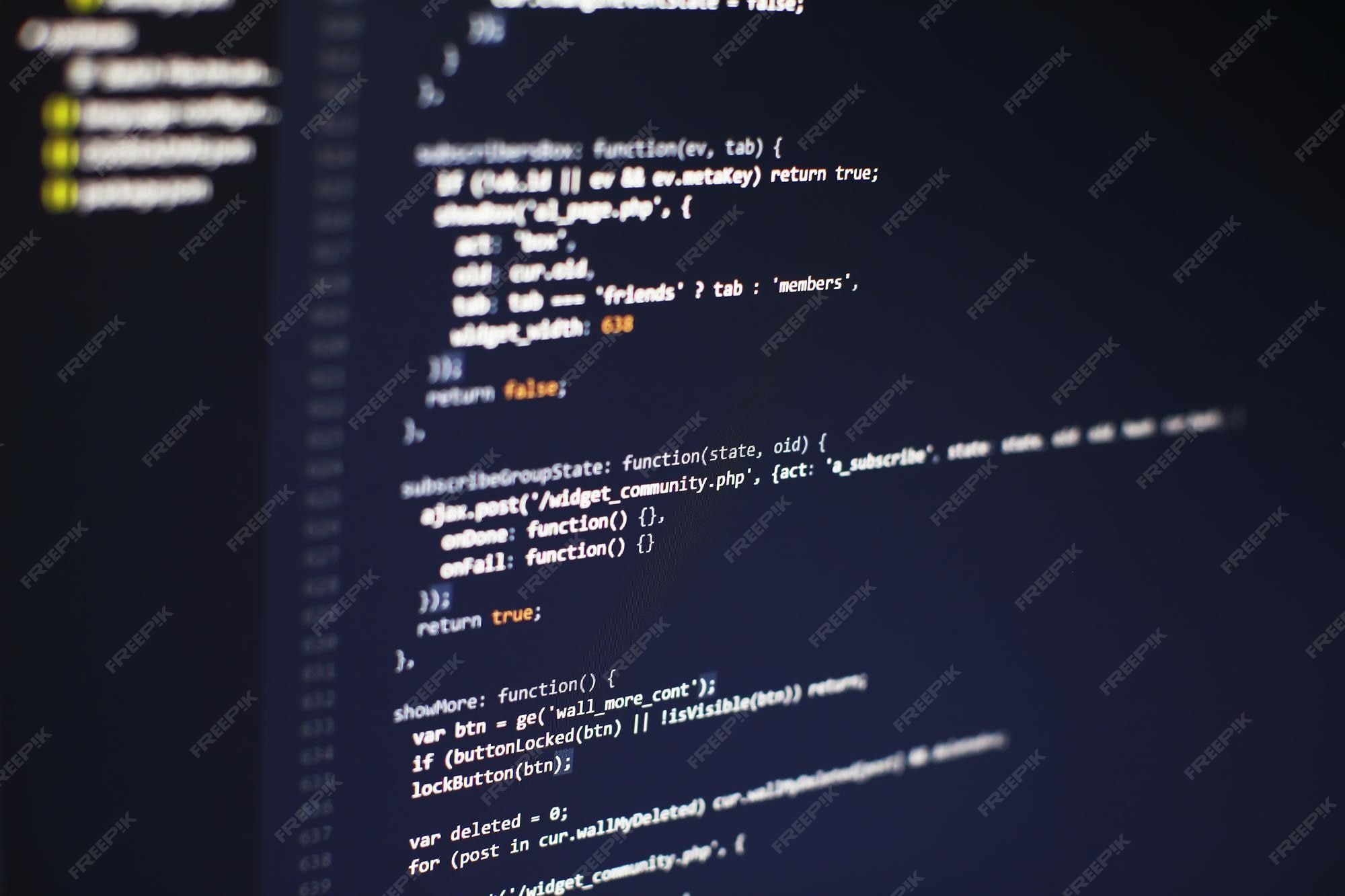 Premium Photo | Programming code on computer screen. software ...