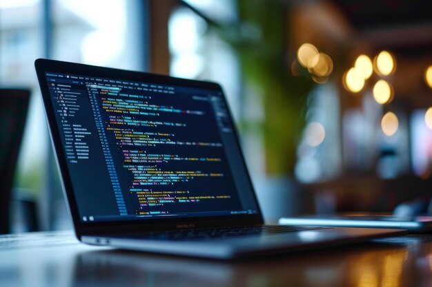 Programming code in laptop and mobile apps for laptops technology used ...