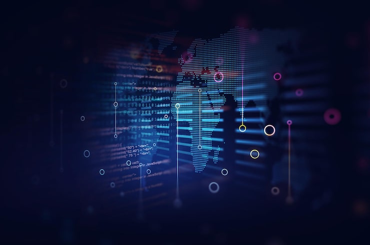 Photo programming code technologysoftware developer and computer scriptanalysing and visualizing data
