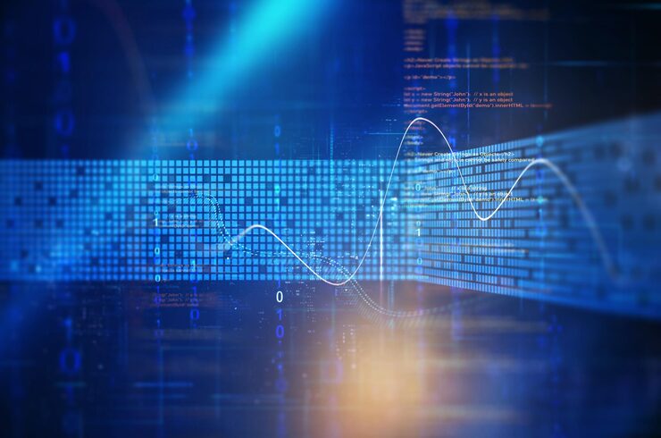 Photo programming code technologysoftware developer and computer scriptanalysing and visualizing data