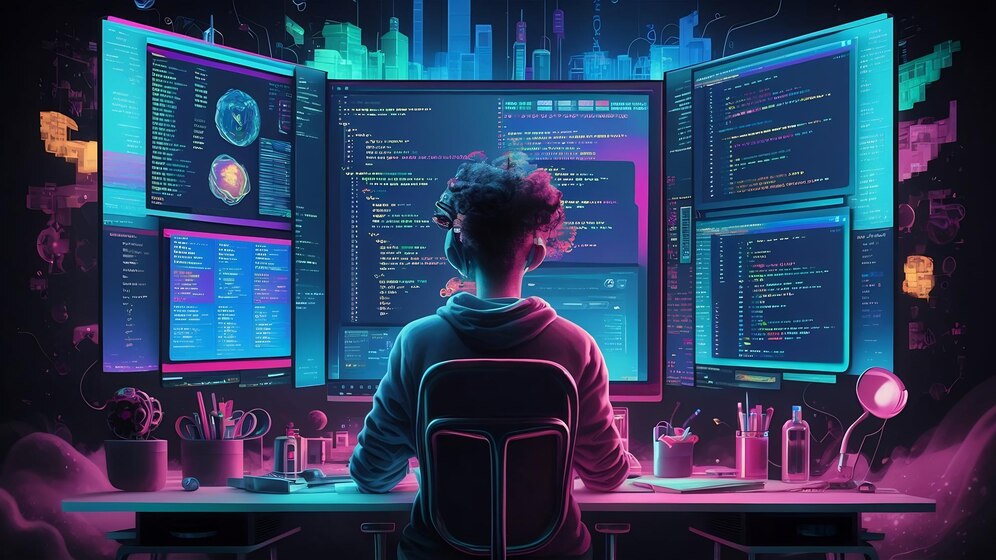 Premium Photo | Programming coding with editor colorful themes