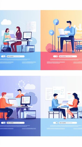 Premium Photo | Programming courses web design concept with people