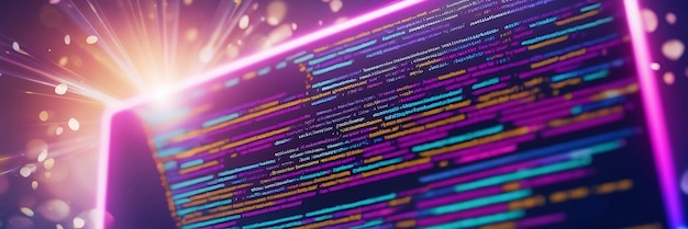 programming and software development work concept of hard work of computer coding and programming