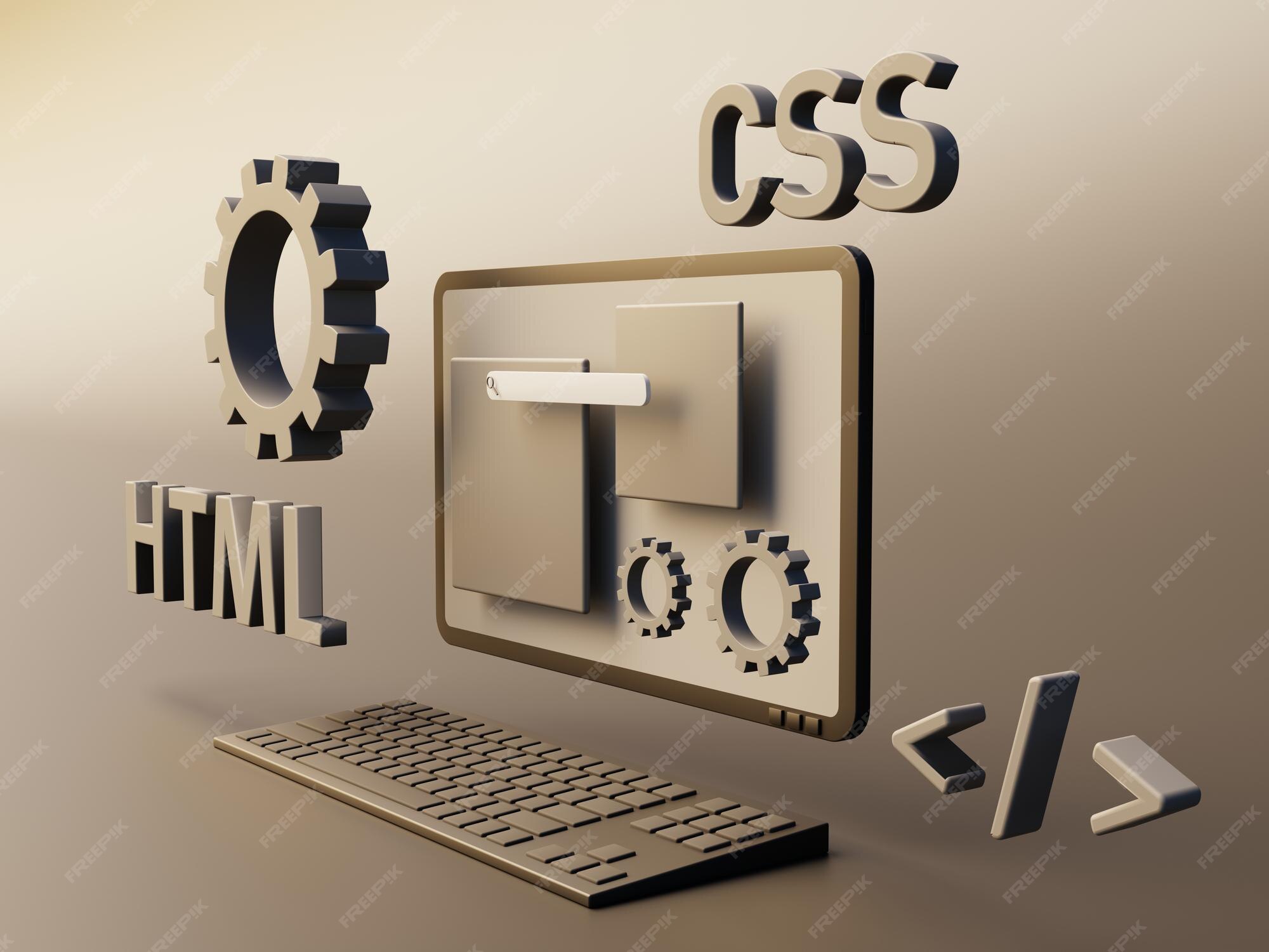 Premium Photo | Programming websites with html and css code on a ...