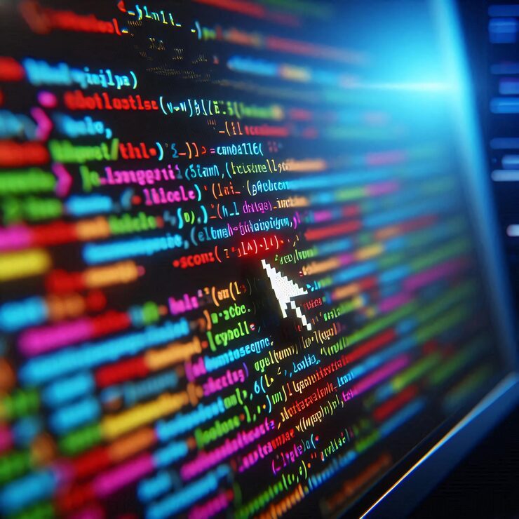 Photo programming with html php and javascript backend source code on monitor