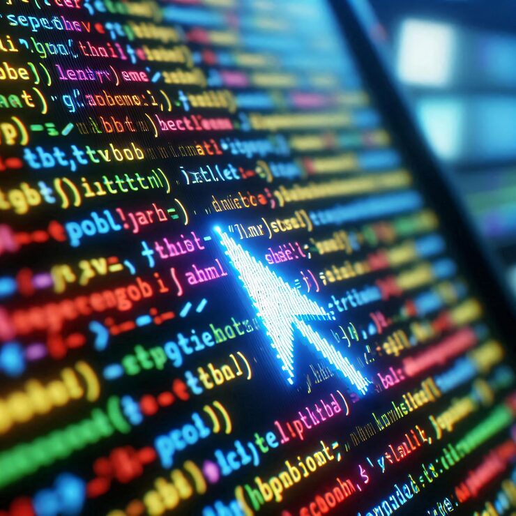 Photo programming with html php and javascript backend source code on monitor