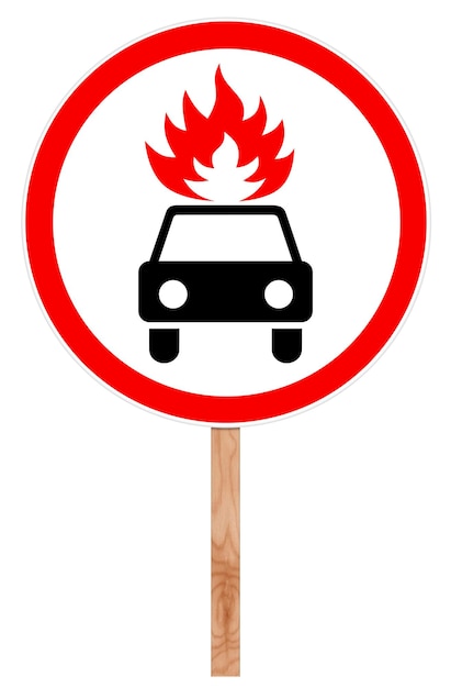 Prohibitory traffic sign Movement flammable cargo