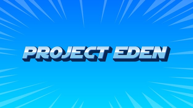 Project Eden 3D Blue Text