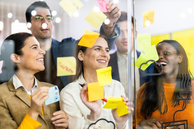 Project managers and employees brainstorming on ideas