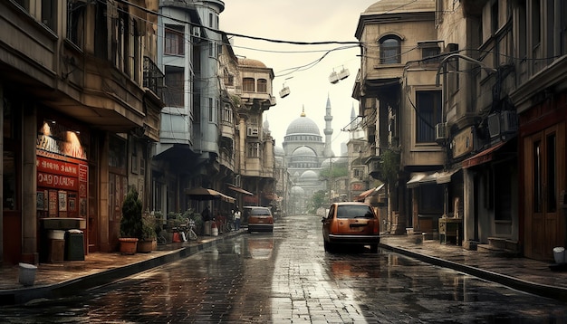 Project mapping on istanbul cool abiance ngiht shot hyper realism photo realistic shot