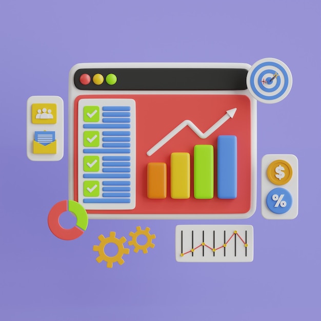 Project task management and effective time planning tools Project development icon 3D vector