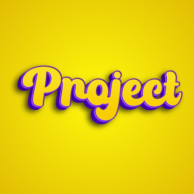 Project typography 3d design yellow pink white background photo jpg