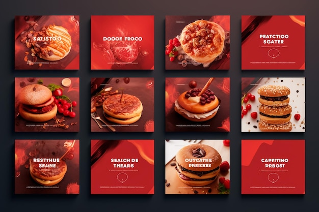 Project with luxury food on a colorful background