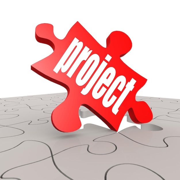 project word with puzzle background