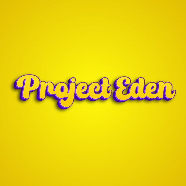 Projecteden typography 3d design yellow pink white background photo jpg
