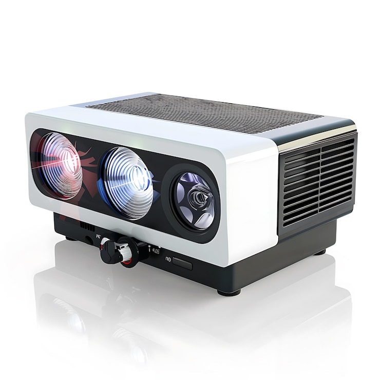 Foto projector geïsoleerd op witte achtergrond