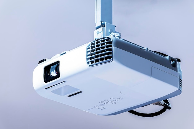 projector hanging from the ceiling