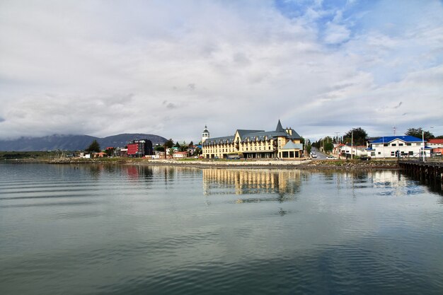 promenade in puerto natales, chile