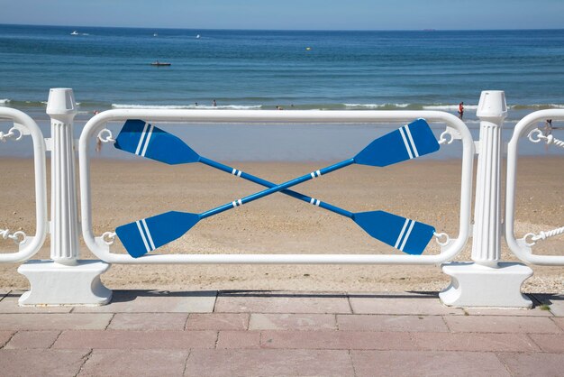 Promenarde en strand, Ribadesella, Austurias, Spanje