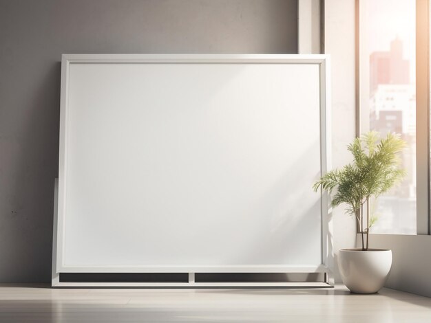 Prominent Blank Billboard Mockup with White Screen Position 1