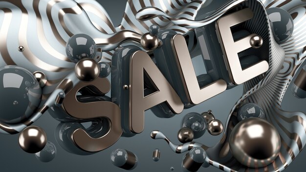 Photo promo poster of a big sale and mega discounts. abstract modern background. 3d illustration