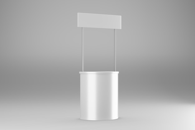 Promo stand half view 3D rendering