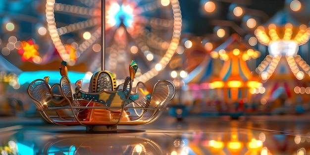 Promote Exciting Events with Vibrant Miniature Carnival Rides and Games Concept Mini Carnival Rides Fun Games Colorful Decor Entertaining Performances FamilyFriendly Entertainment